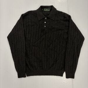 Vintage 90s Embassy Row Black Cashmere Collared Sweater